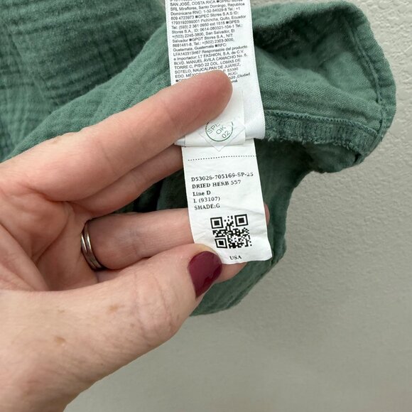 Old Navy Herb Green Gauze Demi Swing Short Sleeve Dress Womens size Large - Picture 7 of 10